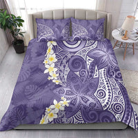 Violet Polynesian Tribal Frangipani Tropical Vibe Bedding Set