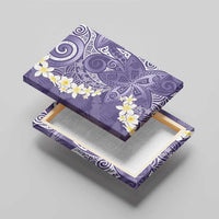 Violet Polynesian Tribal Frangipani Tropical Vibe Canvas Wall Art