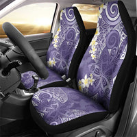 Violet Polynesian Tribal Frangipani Tropical Vibe Car Seat Cover