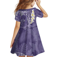 Violet Polynesian Tribal Frangipani Tropical Vibe Family Matching Puletasi and Hawaiian Shirt
