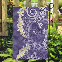 Violet Polynesian Tribal Frangipani Tropical Vibe Garden Flag
