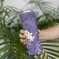 Violet Polynesian Tribal Frangipani Tropical Vibe Skinny Tumbler