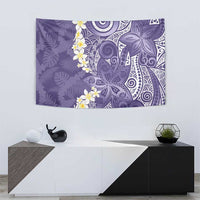 Violet Polynesian Tribal Frangipani Tropical Vibe Tapestry