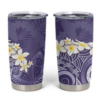 Violet Polynesian Tribal Frangipani Tropical Vibe Tumbler Cup