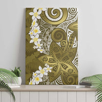 Gold Polynesian Tribal Frangipani Tropical Vibe Canvas Wall Art