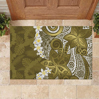 Gold Polynesian Tribal Frangipani Tropical Vibe Rubber Doormat LT14 Gold - Polynesian Pride
