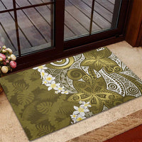 Gold Polynesian Tribal Frangipani Tropical Vibe Rubber Doormat LT14 - Polynesian Pride