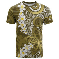Gold Polynesian Tribal Frangipani Tropical Vibe T Shirt