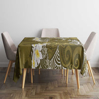 Gold Polynesian Tribal Frangipani Tropical Vibe Tablecloth