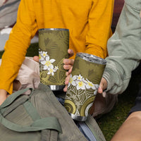 Gold Polynesian Tribal Frangipani Tropical Vibe Tumbler Cup