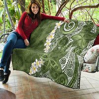 Green Polynesian Tribal Frangipani Tropical Vibe Quilt LT14 - Polynesian Pride
