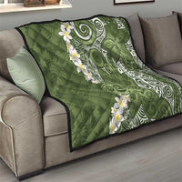 Green Polynesian Tribal Frangipani Tropical Vibe Quilt LT14 - Polynesian Pride