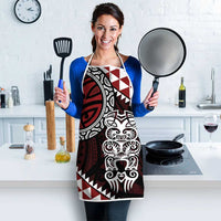 Red Aotearoa Niho Taniwha Apron Maori Mythology Tooth - Taniko Motifs - Polynesian Pride
