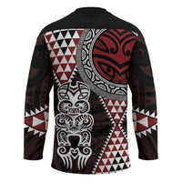 Red Aotearoa Niho Taniwha Hockey Jersey Maori Mythology Tooth - Taniko Motifs LT14 - Polynesian Pride