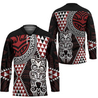 Red Aotearoa Niho Taniwha Hockey Jersey Maori Mythology Tooth - Taniko Motifs LT14 - Polynesian Pride