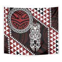 Red Aotearoa Niho Taniwha Tapestry Maori Mythology Tooth - Taniko Motifs