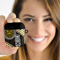 Yellow Aotearoa Niho Taniwha AirPods Case Maori Mythology Tooth - Taniko Motifs LT14 - Polynesian Pride