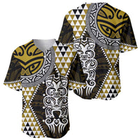 Yellow Aotearoa Niho Taniwha Baseball Jersey Maori Mythology Tooth - Taniko Motifs
