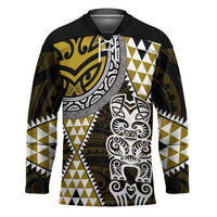 Yellow Aotearoa Niho Taniwha Hockey Jersey Maori Mythology Tooth - Taniko Motifs - Polynesian Pride