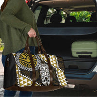 Yellow Aotearoa Niho Taniwha Travel Bag Maori Mythology Tooth - Taniko Motifs - Polynesian Pride
