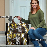 Yellow Aotearoa Niho Taniwha Travel Bag Maori Mythology Tooth - Taniko Motifs - Polynesian Pride