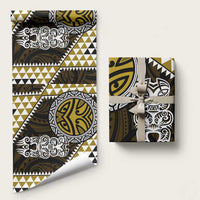 Yellow Aotearoa Niho Taniwha Wrapping Paper Maori Mythology Tooth - Taniko Motifs - Polynesian Pride