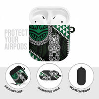 Green Aotearoa Niho Taniwha AirPods Case Maori Mythology Tooth - Taniko Motifs - Polynesian Pride