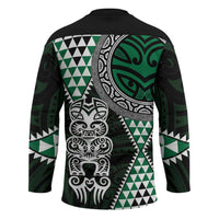 Green Aotearoa Niho Taniwha Hockey Jersey Maori Mythology Tooth - Taniko Motifs - Polynesian Pride