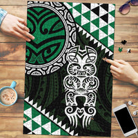 Green Aotearoa Niho Taniwha Puzzle Maori Mythology Tooth - Taniko Motifs LT14 Green - Polynesian Pride