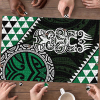 Green Aotearoa Niho Taniwha Puzzle Maori Mythology Tooth - Taniko Motifs LT14 - Polynesian Pride