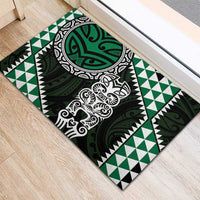 Green Aotearoa Niho Taniwha Rubber Doormat Maori Mythology Tooth - Taniko Motifs