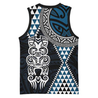 Blue Aotearoa Niho Taniwha Basketball Jersey Maori Mythology Tooth - Taniko Motifs LT14 - Polynesian Pride