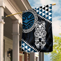 Blue Aotearoa Niho Taniwha Garden Flag Maori Mythology Tooth - Taniko Motifs LT14 House Flag Blue - Polynesian Pride