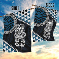 Blue Aotearoa Niho Taniwha Garden Flag Maori Mythology Tooth - Taniko Motifs LT14 - Polynesian Pride