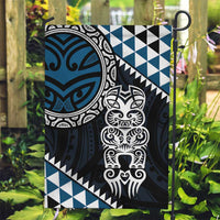 Blue Aotearoa Niho Taniwha Garden Flag Maori Mythology Tooth - Taniko Motifs LT14 Garden Flag Blue - Polynesian Pride