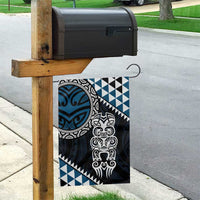 Blue Aotearoa Niho Taniwha Garden Flag Maori Mythology Tooth - Taniko Motifs LT14 - Polynesian Pride