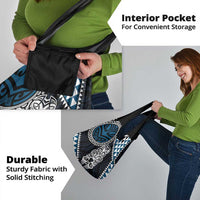 Blue Aotearoa Niho Taniwha Grocery Bag Maori Mythology Tooth - Taniko Motifs