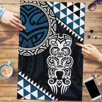 Blue Aotearoa Niho Taniwha Puzzle Maori Mythology Tooth - Taniko Motifs LT14 Blue - Polynesian Pride