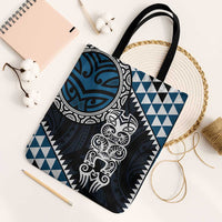 Blue Aotearoa Niho Taniwha Tote Bag Maori Mythology Tooth - Taniko Motifs - Polynesian Pride
