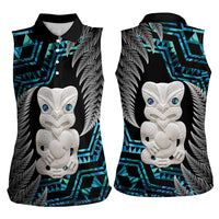 Aotearoa Taniko Paua Shell With Hei Tiki Women Sleeveless Polo Shirt
