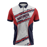 AS Venus Tahiti Football Custom Zipper Polo Shirt Go Champions Polynesian Pattern