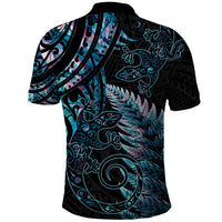New Zealand Lizard Polo Shirt Silver Fern Aotearoa Maori With Paua Shell LT14 - Polynesian Pride