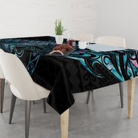 New Zealand Lizard Tablecloth Silver Fern Aotearoa Maori With Paua Shell