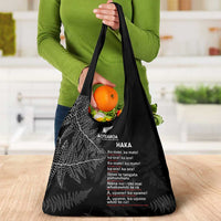 Custom New Zealand Haka Rugby Grocery Bag Pacific Go Black Silver Fern