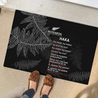 Custom New Zealand Haka Rugby Rubber Doormat 2024 Pacific Go Black Silver Fern