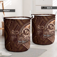 Personalised Polynesia Zodiac Capricorn Laundry Basket Galaxy Polynesian Pattern Chest Tattoo Style