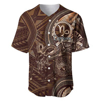 Personalised Polynesia Zodiac Capricorn Baseball Jersey Galaxy Polynesian Pattern Chest Tattoo Style
