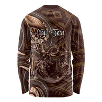 Personalised Polynesia Zodiac Capricorn Long Sleeve Shirt Galaxy Polynesian Pattern Chest Tattoo Style LT14 - Polynesian Pride