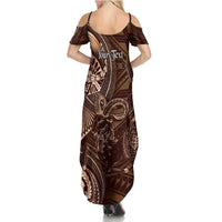 Personalised Polynesia Zodiac Capricorn Summer Maxi Dress Galaxy Polynesian Pattern Chest Tattoo Style