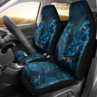 Personalised Polynesia Zodiac Pisces Car Seat Cover Galaxy Polynesian Pattern Chest Tattoo Style